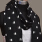Black and White Pochampally Ikat Cotton Handloom Dupatta with Dots Design - Global Threads | Swadesiicart
