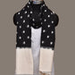 Black and White Pochampally Ikat Cotton Handloom Dupatta with Dots Design - Global Threads | Swadesiicart