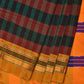 Black and Yellow ilkal Cotton Saree with Checks Design No Blouse - Global Threads | Swadesiicart