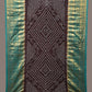 Black Bandhani Kanchipuram Silk Handloom Dupatta with Border Design - Global Threads | Swadesiicart