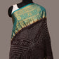 Black Bandhani Kanchipuram Silk Handloom Dupatta with Border Design - Global Threads | Swadesiicart