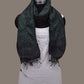 Black Bandhani Tussar Stole with Embroidary Work Design - Global Threads | Swadesiicart
