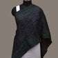 Black Bandhani Tussar Stole with Embroidary Work Design - Global Threads | Swadesiicart