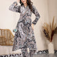 Yufta Black Boho Print Pure Cotton Co-Ord Set - Swadesiicart