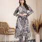 Yufta Black Boho Print Pure Cotton Co-Ord Set - Swadesiicart