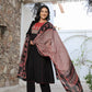 Yufta Black Cotton A Line Gathered Or Pleated Kurta Dupatta Set