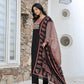 Yufta Black Cotton Sequins Work Straight Kurta Set