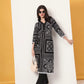 Yufta Black Cotton Straight Kurta Set