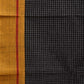 Black ilkal Cotton Handloom Saree with Checks Design No Blouse - Global Threads | Swadesiicart