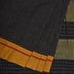 Black ilkal Cotton Handloom Saree with Checks Design No Blouse - Global Threads | Swadesiicart