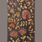 Black Kalamkari Hand Painted Sico Stole with Floral Design - Global Threads | Swadesiicart