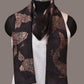 Black Kalamkari Hand Painted Tussar Cotton Handloom Stole with Fishes Design - Global Threads | Swadesiicart