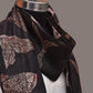 Black Kalamkari Hand Painted Tussar Cotton Handloom Stole with Fishes Design - Global Threads | Swadesiicart