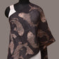 Black Kalamkari Hand Painted Tussar Cotton Handloom Stole with Fishes Design - Global Threads | Swadesiicart
