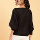 BohoJazz Can Never Go Wrong - Black Kimono Top with White Bell Bottom Co-ord Set - Swadesiicart