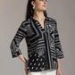 Yufta Black Pure Cotton Boho Printed Top