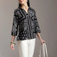 Yufta Black Pure Cotton Boho Printed Top