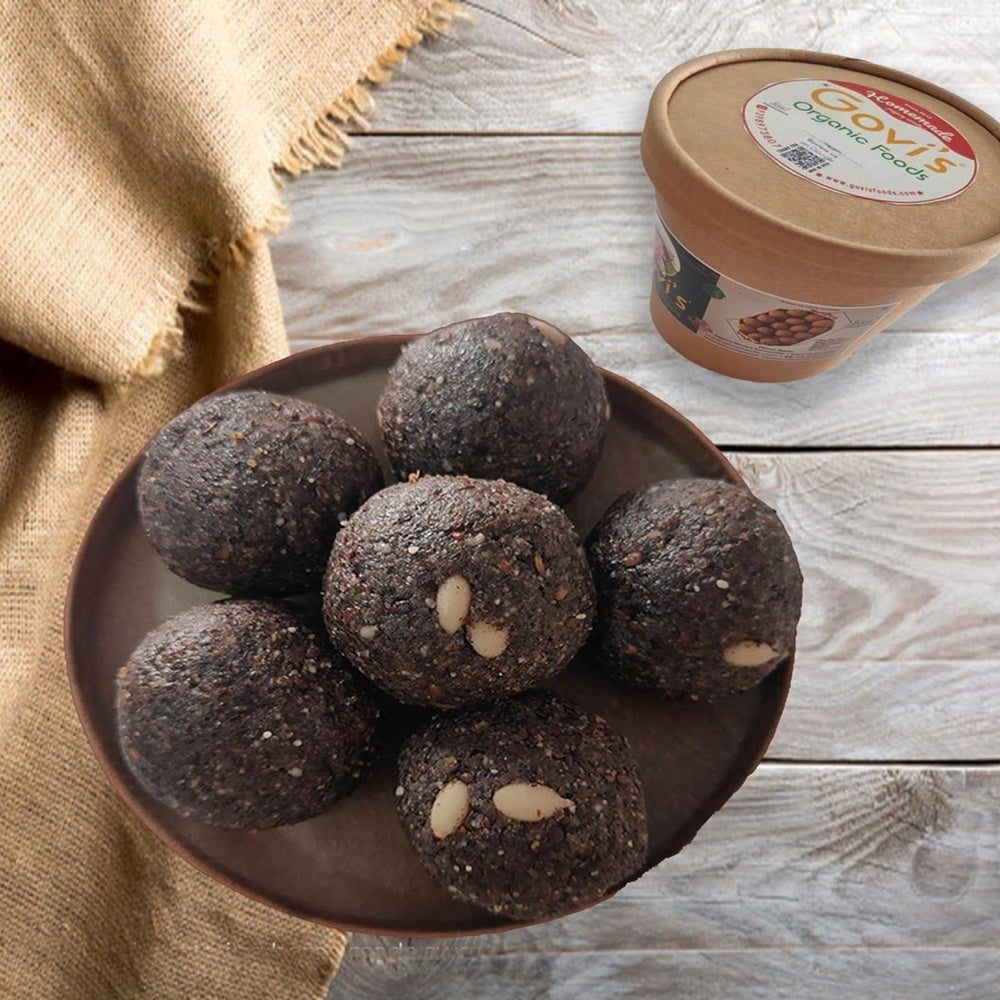 Govi’s Organic Foods - Jaggery Black Sesame Laddu (Til Ka) | Swadesiicart