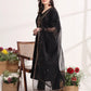 Yufta Black Straight Embroidery Kurta And Trouser With Dupatta Set