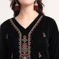 Yufta Black Straight Embroidery Kurta And Trouser With Dupatta Set
