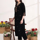 Yufta Black Straight Embroidery Kurta And Trouser With Dupatta Set