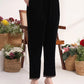 Yufta Black Straight Embroidery Kurta And Trouser With Dupatta Set