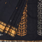 Black Uppada Cotton Handloom Saree with Karpur Pallu Design - Global Threads | Swadesiicart