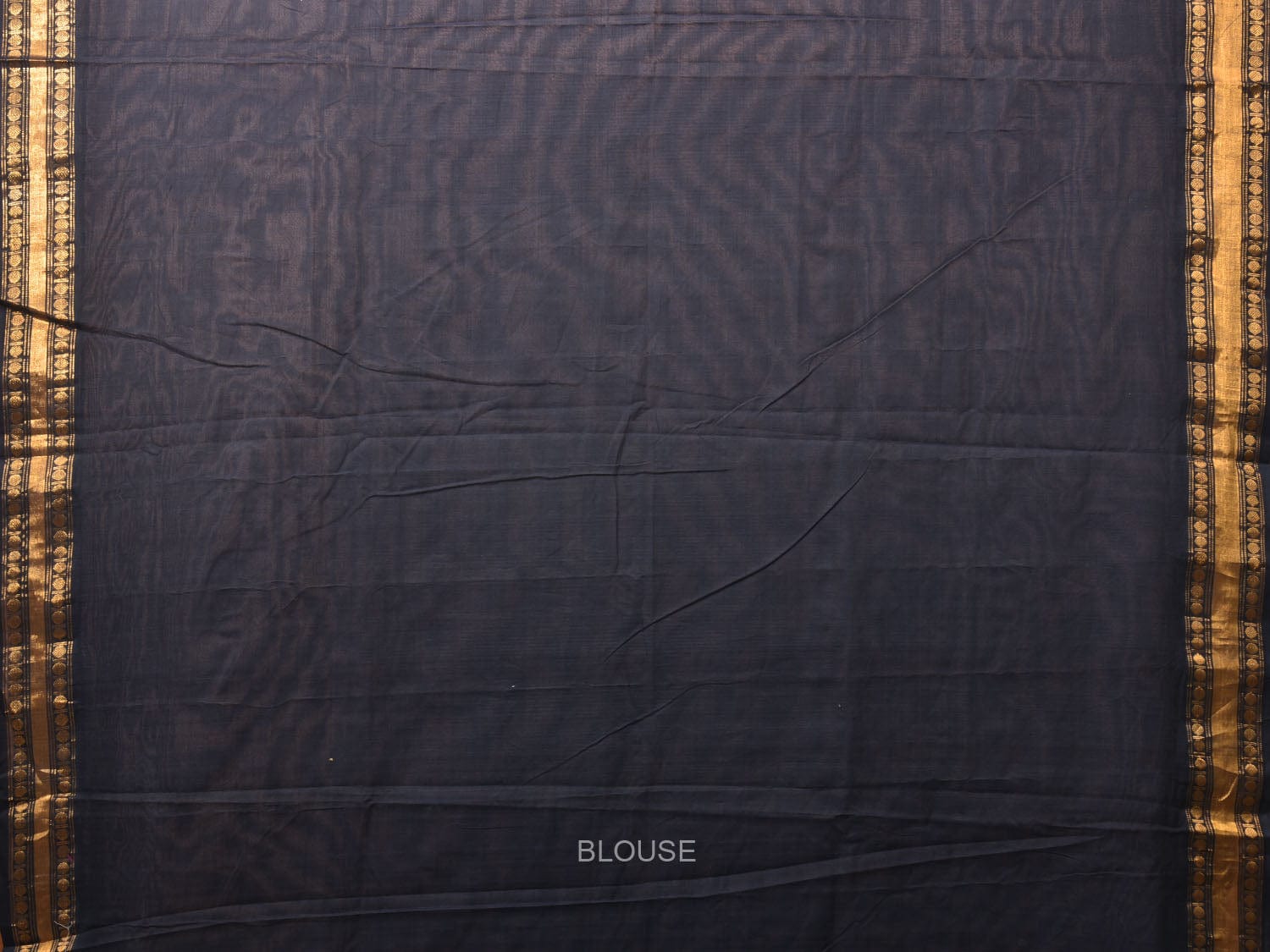 Black Uppada Cotton Handloom Saree with Karpur Pallu Design - Global Threads | Swadesiicart