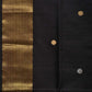 Black Uppada Silk Handloom Saree with Birds Pallu Design - Global Threads | Swadesiicart