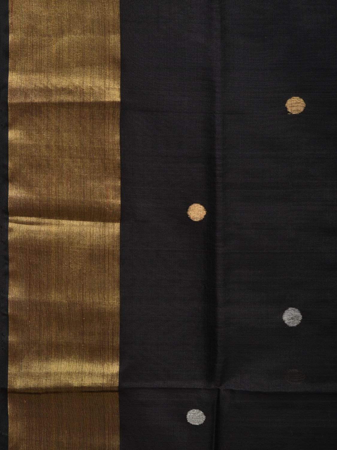 Black Uppada Silk Handloom Saree with Birds Pallu Design - Global Threads | Swadesiicart