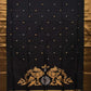 Black Uppada Silk Handloom Saree with Birds Pallu Design - Global Threads | Swadesiicart
