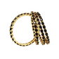 Gold-Polished Alloy American Diamond Combo Of Black & Silver Bangles - The Pari - Swadesiicart