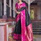 Anaita Black Soft Silk Woven Saree With Blouse