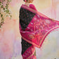 Anaita Black Soft Silk Printed Saree With Blouse