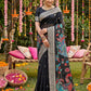 Anaita Black Linen Cotton Woven Saree With Blouse