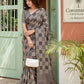 Anaita Black Linen Cotton Woven Saree With Blouse