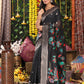 Anaita Black Linen Cotton Woven Saree With Blouse