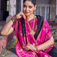Anaita Black Soft Silk Woven Saree With Blouse