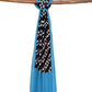 Blue and Black Pochampally Ikat Cotton Handloom Dupatta with Diagonal Design - Global Threads | Swadesiicart
