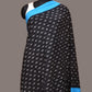 Blue and Black Pochampally Ikat Cotton Handloom Dupatta with Plus Buta Design - Global Threads | Swadesiicart