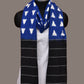 Blue and Black Pochampally Ikat Cotton Handloom Dupatta with Triangle Design - Global Threads | Swadesiicart
