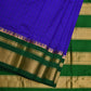 Blue and Green Gadwal Silk Handloom Saree with Checks Design - Global Threads | Swadesiicart