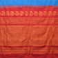 Blue and Red Gadwal Silk Handloom Saree with Mango Pallu Design - Global Threads | Swadesiicart