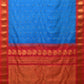 Blue and Red Gadwal Silk Handloom Saree with Mango Pallu Design - Global Threads | Swadesiicart
