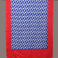 Blue and Red Pochamaplly Ikat Cotton Handloom Dupatta with Grill Design - Global Threads | Swadesiicart