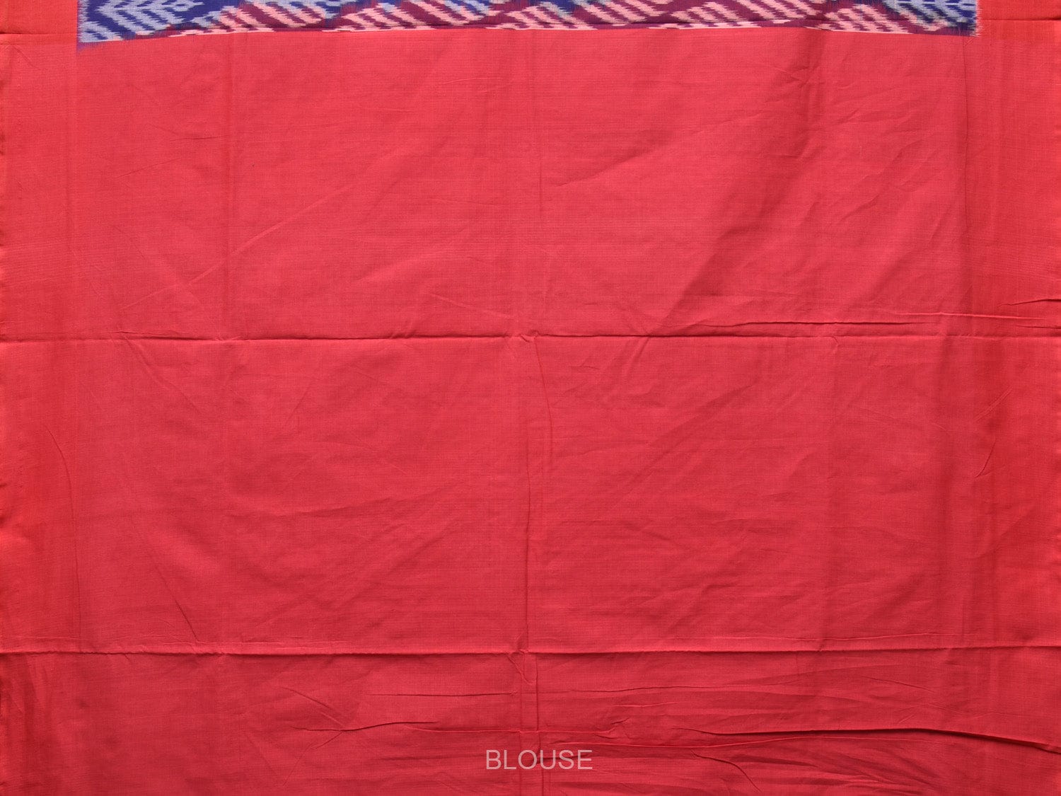 Blue and Red Pochampally Ikat Cotton Handloom Saree with All Over Design - Global Threads | Swadesiicart