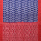 Blue and Red Pochampally Ikat Cotton Handloom Saree with All Over Design - Global Threads | Swadesiicart