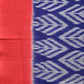 Blue and Red Pochampally Ikat Cotton Handloom Saree with All Over Design - Global Threads | Swadesiicart