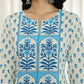 Yufta Blue And White Ethnic Motifs Straight Kurta Trouser Dupatta Set
