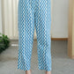 Yufta Blue And White Ethnic Motifs Straight Kurta Trouser Dupatta Set
